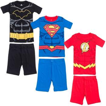 DC Comics Justice League The Flash Superman Batman Pajama Shirts and Shorts Toddler
