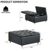 Modern Square Storage Ottoman, Tufted Upholstered Coffee Table with Lift Top, Storage Bench for Living Room, Foot Rest for Bedroom, Entryway, Black - 2 of 4