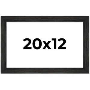 PosterPalooza | 20x12 Wide Barnwood Picture Frame, UV Acrylic, 6 Finishes - Grey, Brown, White, and Black - 1 of 4
