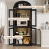 72" Tall Arched Bookshelf Cabinet, Modern Farmhouse Wood Bookcase with 4 Glass Doors & Open Shelf - 4 of 4