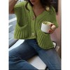 Sleeveless Cropped Button Down Cardigan Sweater Vest for Women Trendy Crochet Cable Knit Tops with Pockets - 2 of 2