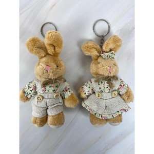 Wrapables Country Floral Plush Stuffed Animal Doll Keychain Bag Charm (Set of 2) - 1 of 4