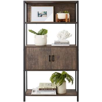 Best Choice Products Storage Bookshelf for Living Room, Walkway w/ Enclosed Cabinet, Elevated Design