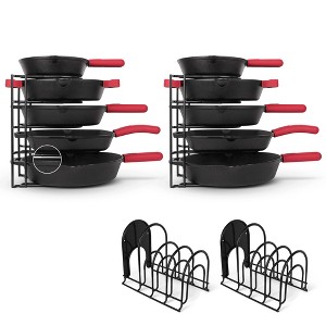 Cuisinel Pan Organizer - 2-PACK of Silicone-Coated Non-Slip 12" Heavy Duty Skillet Rack - 1 of 4
