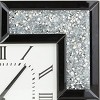 20"x20" Glass Mirrored Wall Clock with Floating Crystals Black - Olivia & May: Silent, Square, Glam Style Decor - 4 of 4