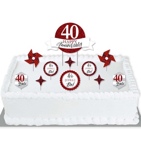 Big Dot Of Happiness We Still Do 40th Wedding Anniversary Anniversary Party Cake Decorating Kit Happy Anniversary Cake Topper Set 11 Pieces Target