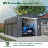 10x15 FT Metal Roof Carport with Waterproof Cloth,Freestanding Heavy Duty Galvanized Steel Carport,Outdoor Car Shelter for Car,Truck-Coolbibila - 2 of 4