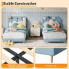 Velvet Upholstered Twin Bed Frame with Storage Headboard for Kids - Quiet Wood Slat Support, Easy Assembly, No Box Spring Needed - 4 of 4
