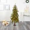 Nearly Natural 5-ft Wyoming Alpine Artificial Christmas Tree with 100 Clear (Multifunction) LED Lights and Pine Cones on Natural Trunk - 4 of 4