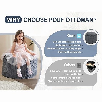 ACEPANO Small Corduroy Footstool with Foam Padding-Dark Gray