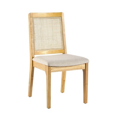 NicBex Rattan Dining Chairs Set of 2 Upholstered Chair Cane Back Rattan Inset Back Suitable for Dining Room