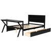 GDF Studio Mathews Wooden Gaming Platform Bed with LED Headboard, LED Desk, USB and Two Storage Drawers - 4 of 4