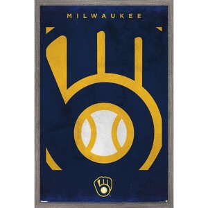 Trends International MLB Milwaukee Brewers - Logo 25 Framed Wall Poster Prints - 1 of 4