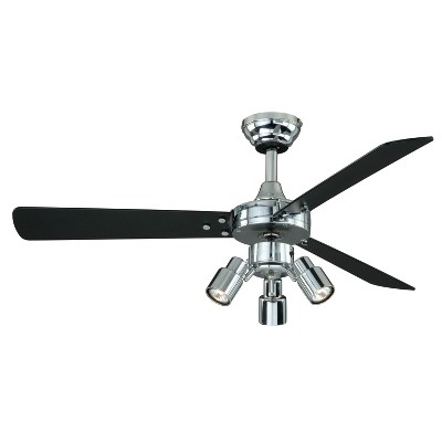 VAXCEL Cyrus Industrial 42 inch Chrome Ceiling Fan with LED Light Kit
