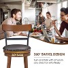 Tangkula Set of 4 Swivel Barstools with Leather Padded Cushion Classical Rivet & Back 30.5" Vintage Counter Height Bar Chair - 3 of 4