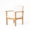 Racxily 3pc Patio Dining Sets, Acacia Wood Club Chairs and Coffee Table Set with Cushions, Garden Seating - 3 of 4