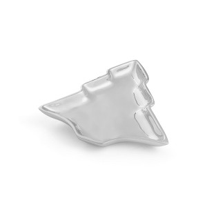 Nambe Metal Alloy Christmas Tree Dish, Silver Tree Shaped Candy Dish, Holiday Décor, Decoration for Mantel, Candy Bowl - 1 of 4
