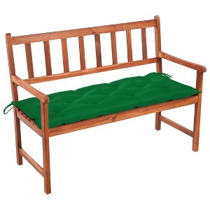 vidaXL Solid Wood Acacia Patio Bench with Cushion Garden Outdoor Balcony Backyard Terrace Porch Wooden Lounge Seating Furniture 47.2" - 1 of 4