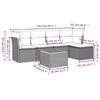 vidaXL Patio Sofa Set with Cushions Outdoor Furniture 6 Piece Poly Rattan - Black and Cream - 3 of 4