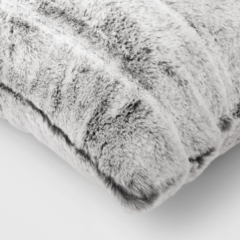 Textured Marled Faux Fur Square Throw Pillow - Threshold™, 4 of 5