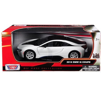 2018 BMW i8 Coupe Metallic White with Black Top 1/24 Diecast Model Car by Motormax