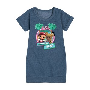 Girls' - Lol Surprise! - Together We Slay Graphic Short Sleeve Fleece Dress - 1 of 4