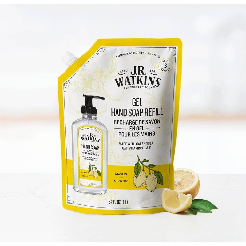 J.R. Watkins Lemon Gel Hand Soap Refill - 34 fl oz, 4 of 7