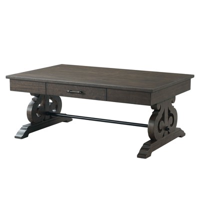 Stanford Dark Ash Rectangular Wood Coffee Table with Storage