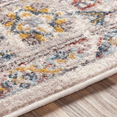 Elegant Gray Kashan 7'10" x 10'3" Synthetic Rectangular Rug