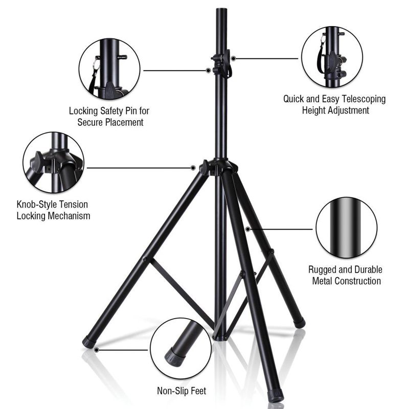 Pyle® Tripod Speaker Stand (6ft), 3 of 8