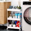 Acoinel Storage Rolling Cart, 3 Tier Laundry Room Organization Utility Cart Bathroom Organizer - 4 of 4