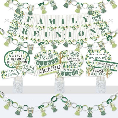 Big Dot of Happiness Family Tree Reunion - Banner and Photo Booth Decorations - Family Gathering Party Supplies Kit - Doterrific Bundle