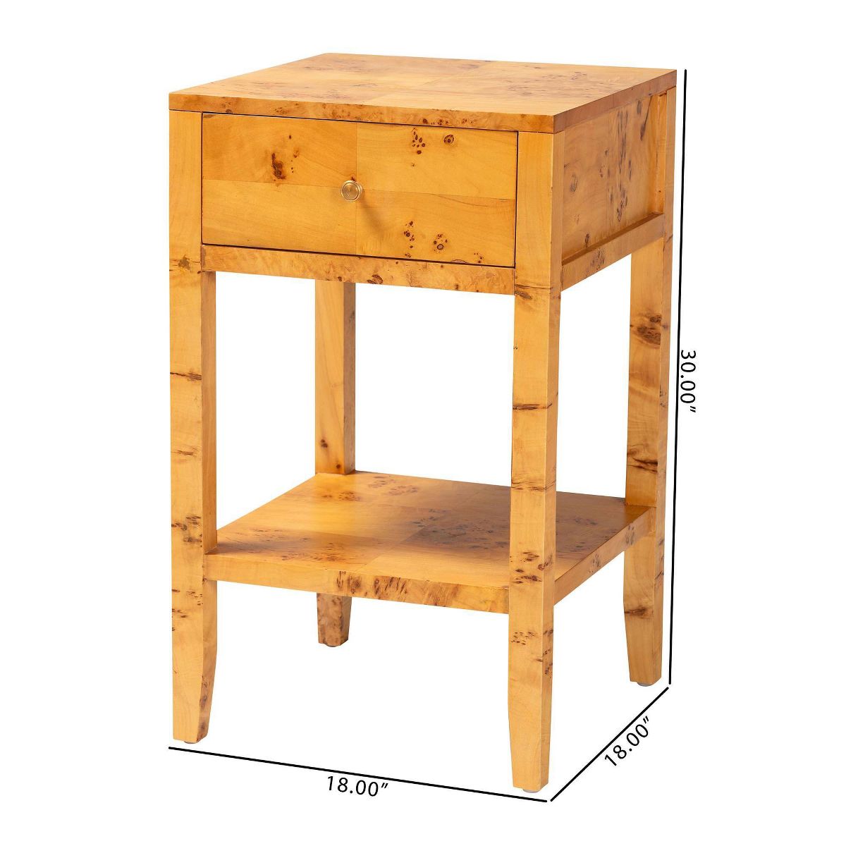 bali & pari Ghina Wood 1 Drawer Nightstand Light Mappa Burl - thumbnail 6