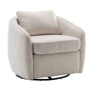 Modern Cozy Barrel Swivel Chair - WOVENBYRD - 1 of 4