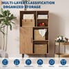 5 Freestanding Cube Shelf, 4-Tier Open Bookshelf with Legs, Walnut Bookcase Retro Wood Bookshelves Storage Organizer Shelf, Storage Organizer - 3 of 4