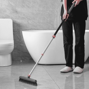 JANSNO Adjustable Long Handle Floor Brush with Squeegee for Concrete, Tile, Bathrooms, Kitchens, Garages and Swimming Pools - 1 of 4
