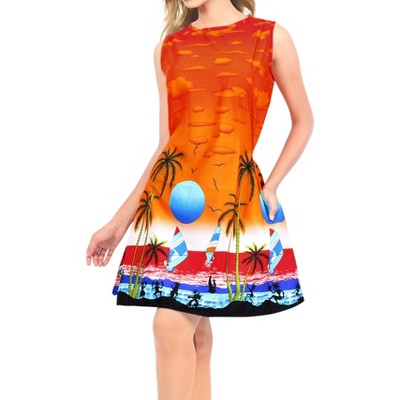 LA LEELA Women's Summer Loose Swimwear Bathing Suit Cover Ups Mini Beachwear Vacation Dress Swim Suit