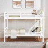 Twin over Twin Bunk Bed with Ladder – Wooden Frame with High Guardrails for Kids – No Box Spring Needed – Sturdy and Space-Saving – White - 2 of 4