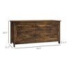 Resenkos Storage Chest,39.4" Storage Trunk w/ 2 Safety Hinges, Wooden Storage Bench w/ Side Handles, Storage Chest, Rustic Brown - 3 of 4