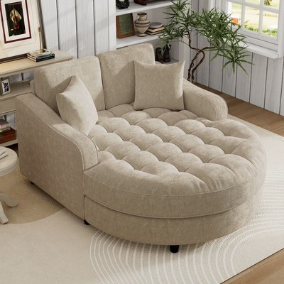 NicBex Oversized Chaise Lounge Sofa Couch with Tufted Seat & Detachable Pillows,Upholstered Sleeper Sofa for Living Room,Bedroom