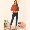 Allegra K Women's 3/4 Sleeve Round Neck Smocked Waist Peplum Blouse 2 Packs - 4 of 4