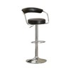 Royal Hampton Round Seat Bar Stool With Gas Lift Black and Silver Set of 2 - 2 of 2
