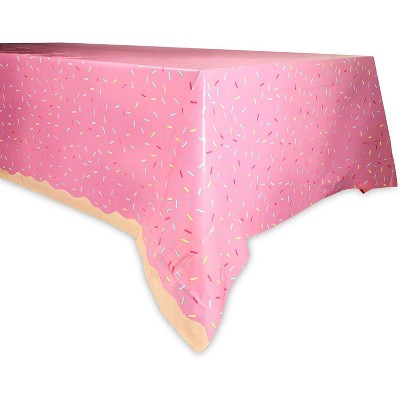 Blue Panda 3 Pack Donuts Birthday Disposable Party Table Covers Pink, 54 x 108 In