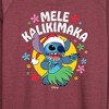 Women's - Lilo and Stitch - Mele Kalikimaka Lightweight French Terry Wide Neck Long Sleeve Shirt - 2 of 4