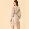 Allegra K Women's Boho Floral V Neck Tie Waist Long Sleeve Chiffon Wrap Midi Dress - 4 of 4