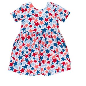 RuffleButts Toddler Girls Knit Short Sleeve Twirl Dress - 1 of 4