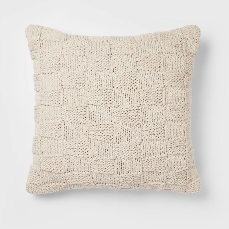 Oversized Chunky Knit Square Throw Pillow - Threshold™, 1 of 6