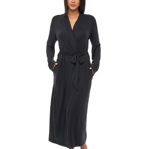 ADR Women's Classic Soft Knit Long Lounge Robe with Pockets - 1 of 4
