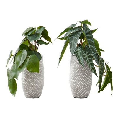 GlasFlength Artificial Plants Small Fake Plants Artificial Grass Plants Faux Plants for Indoor Home Table Decoration, Green, 8"*7"*8"