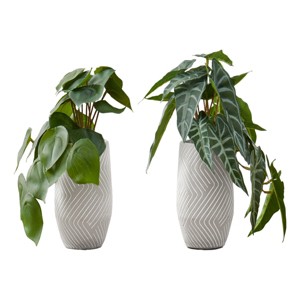 GlasFlength Artificial Plants Small Fake Plants Artificial Grass Plants Faux Plants for Indoor Home Table Decoration, Green, 8"*7"*8" - 1 of 4